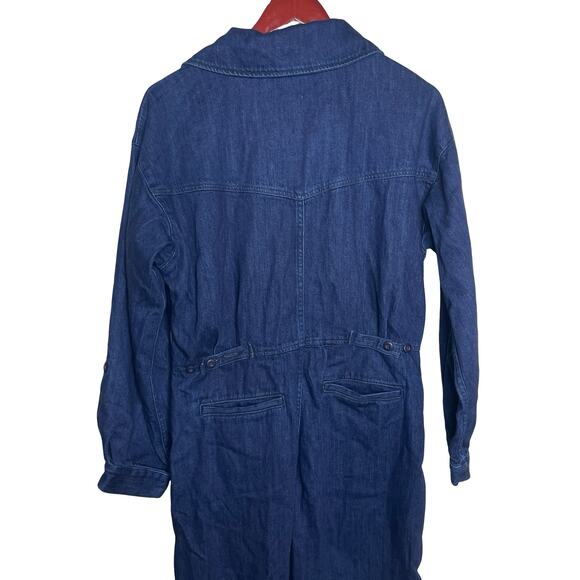 The Only Jane Boiler Suit Blue Jump Two Denim Long Sleeve High Neck Jumpsuit 6 - Picture 7 of 13
